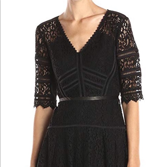 Rebecca Taylor NWOT Short Sleeve Black Lace Dress - Picture 8 of 8